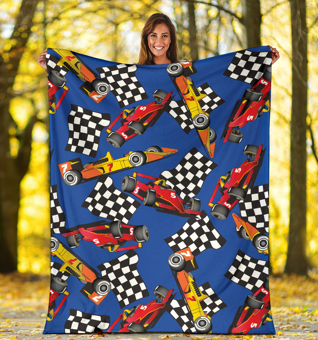 Racing Pattern Print Design A01 Premium Blanket