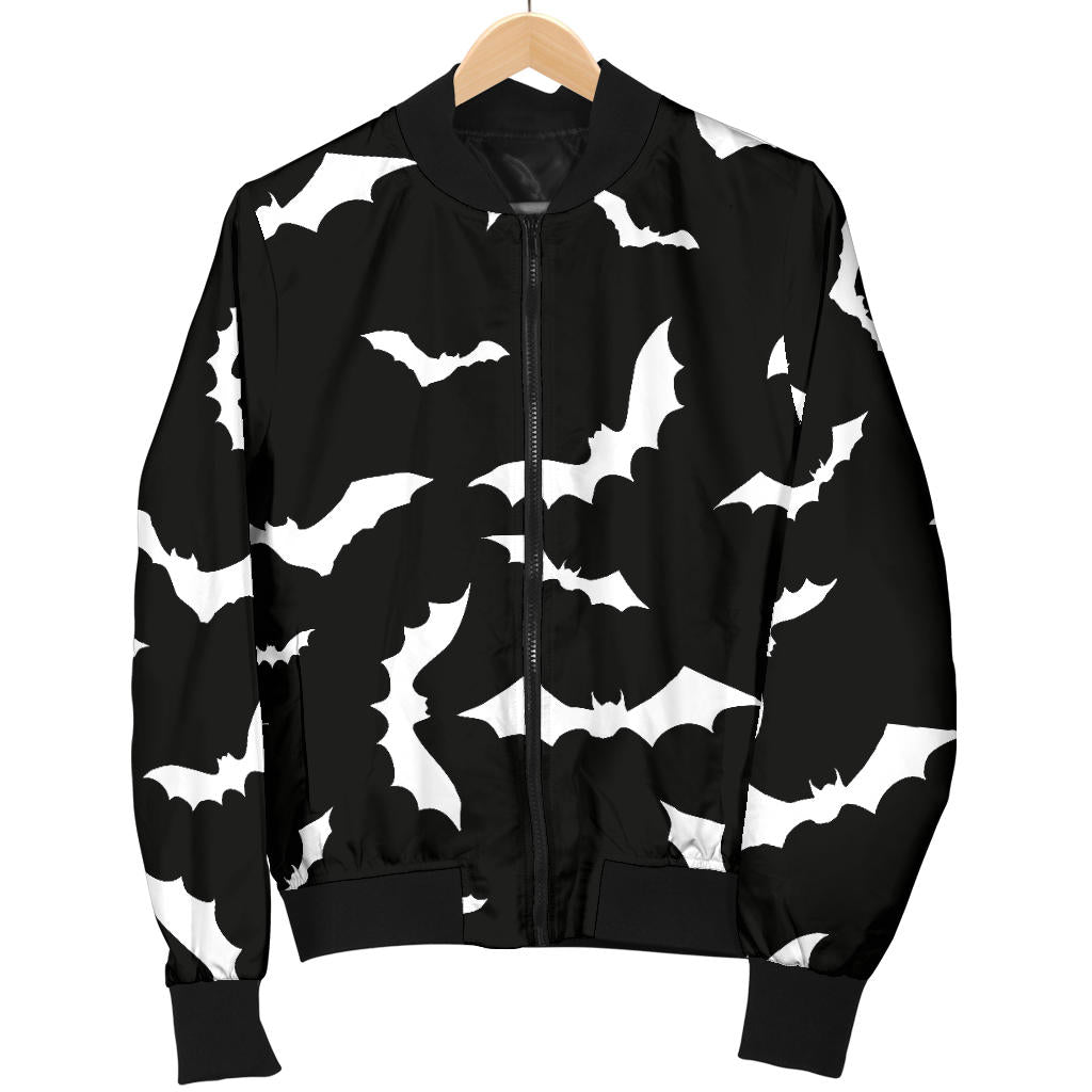 Bat Pattern Print Design 05 Men Bomber Jacket