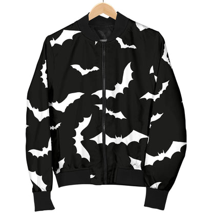 Bat Pattern Print Design 05 Men Bomber Jacket