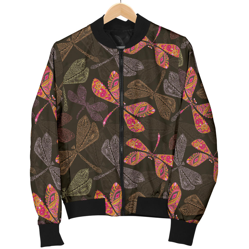 Dragonfly Pattern Print Design 02 Men Bomber Jacket