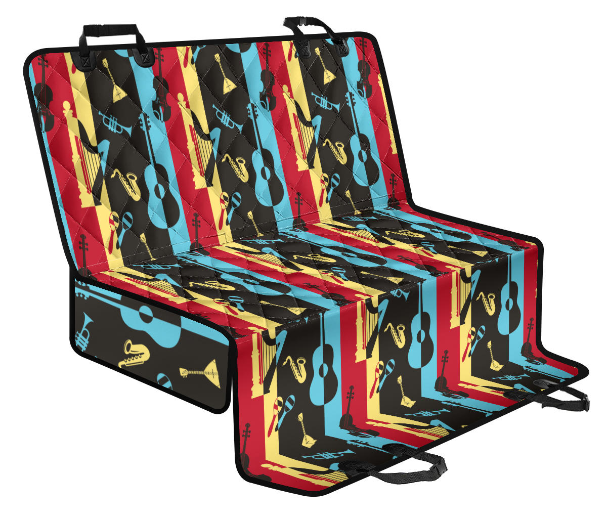 Jazz Pattern Print Design 02 Rear Dog Car Seat Cover Hammock