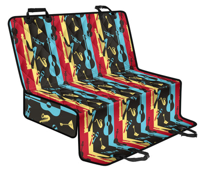 Jazz Pattern Print Design 02 Rear Dog Car Seat Cover Hammock