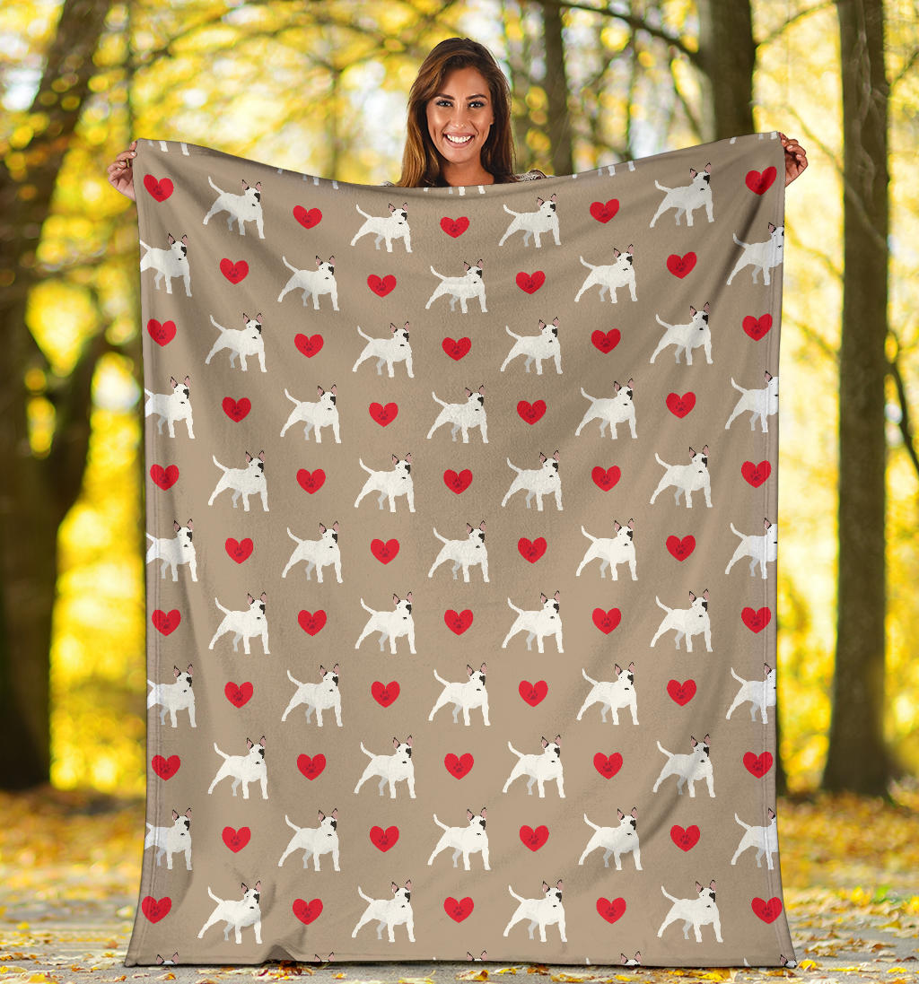 Bull Terriers Pattern Print Design 01 Premium Blanket