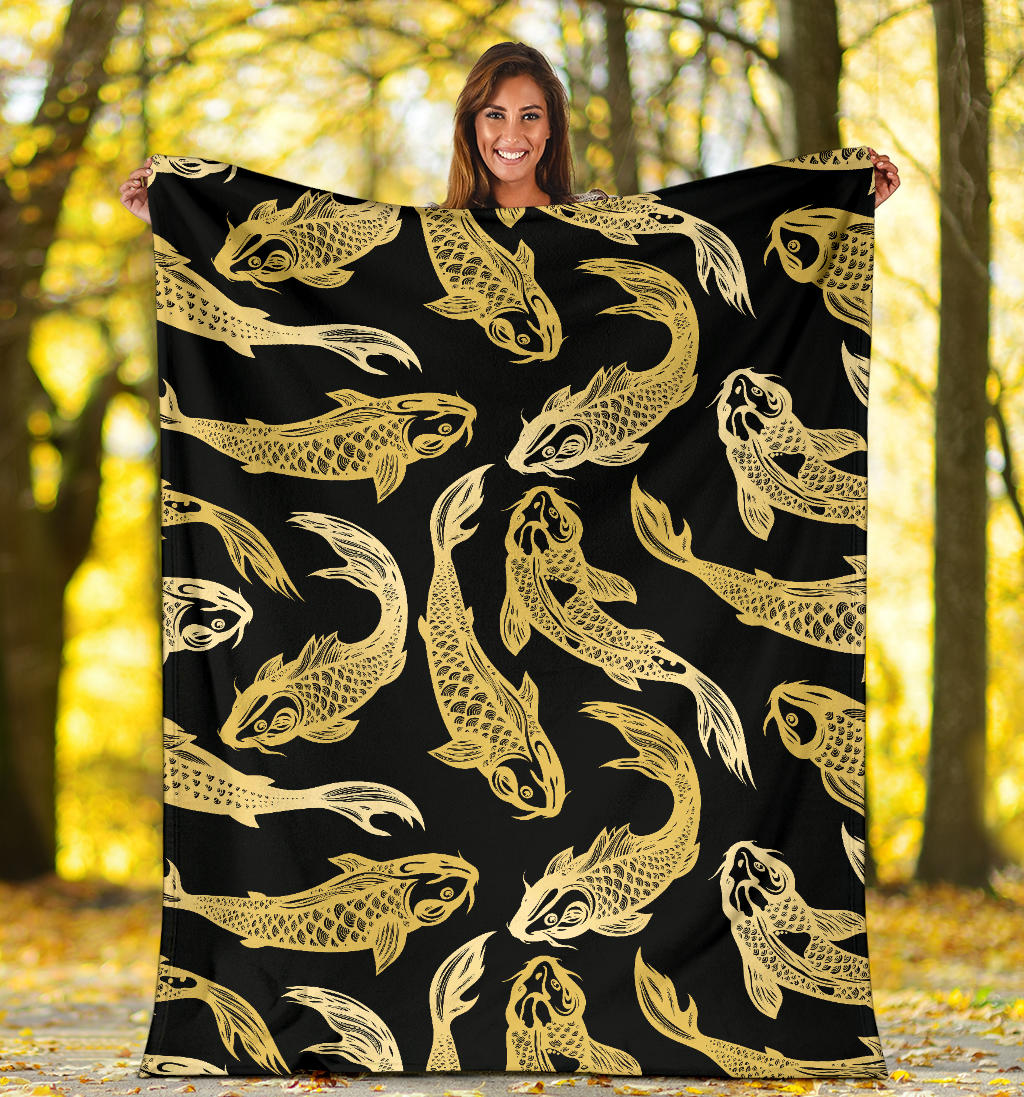 KOI Fish Pattern Print Design 03 Premium Blanket