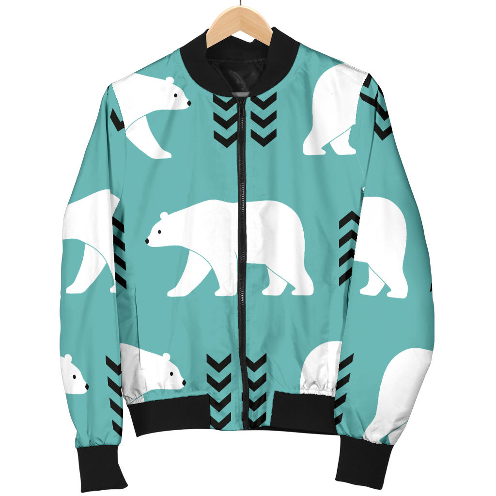 Polar Bear Pattern Print Design A05 Men Bomber Jacket