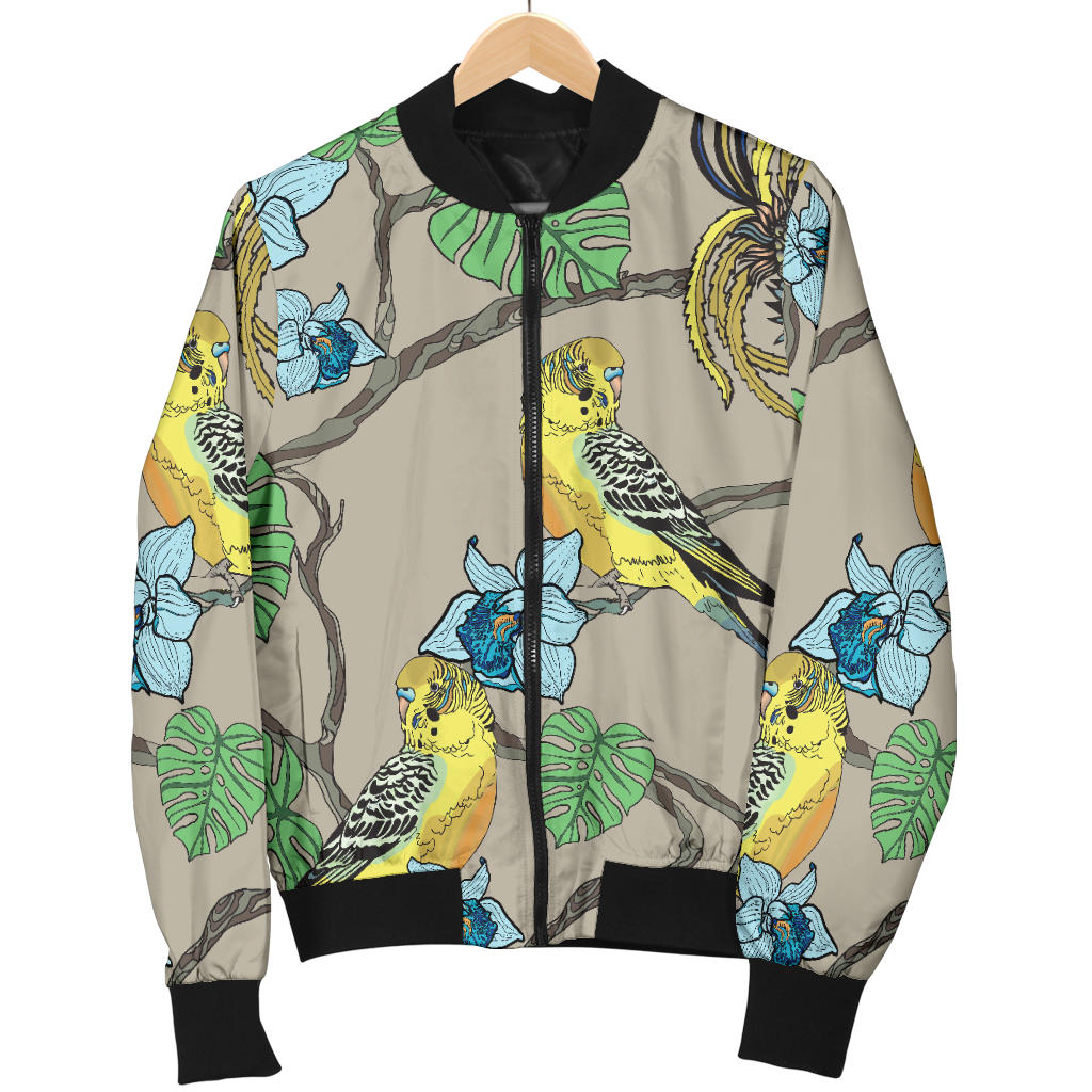 Parakeet Pattern Print Design A02 Men Bomber Jacket
