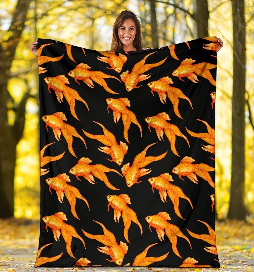 Goldfish Pattern Print Design 03 Premium Blanket