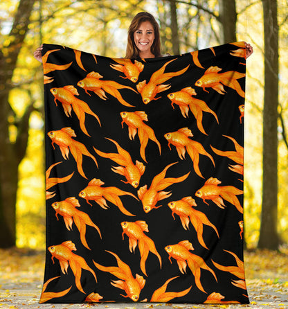 Goldfish Pattern Print Design 03 Premium Blanket