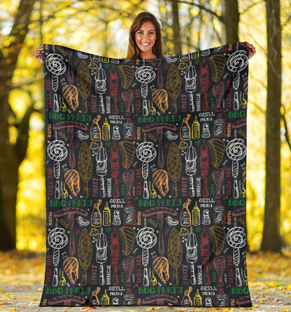 Barbecue Pattern Print Design 03 Premium Blanket