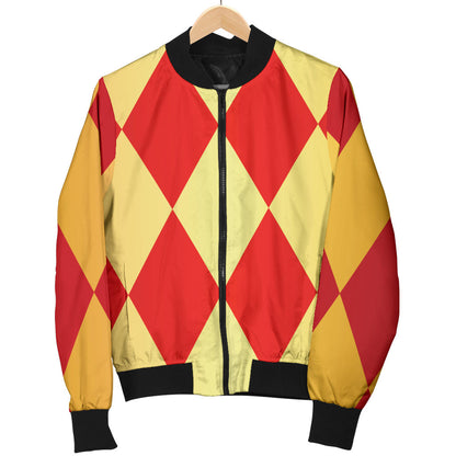 Harlequin Pattern Print Design 03 Men Bomber Jacket
