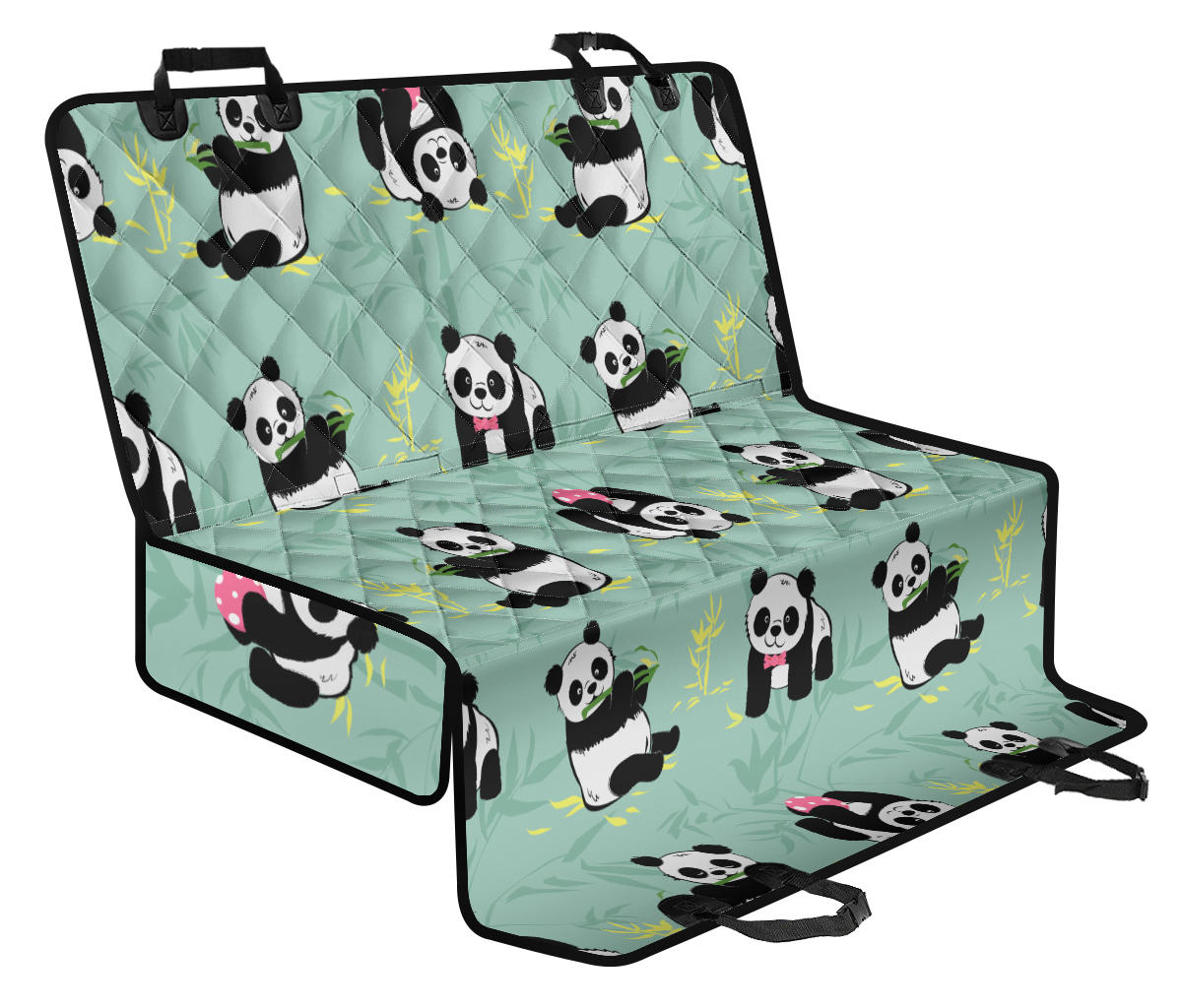 Panda Pattern Print Design A05 Rear Dog Car Seat Cover Hammock