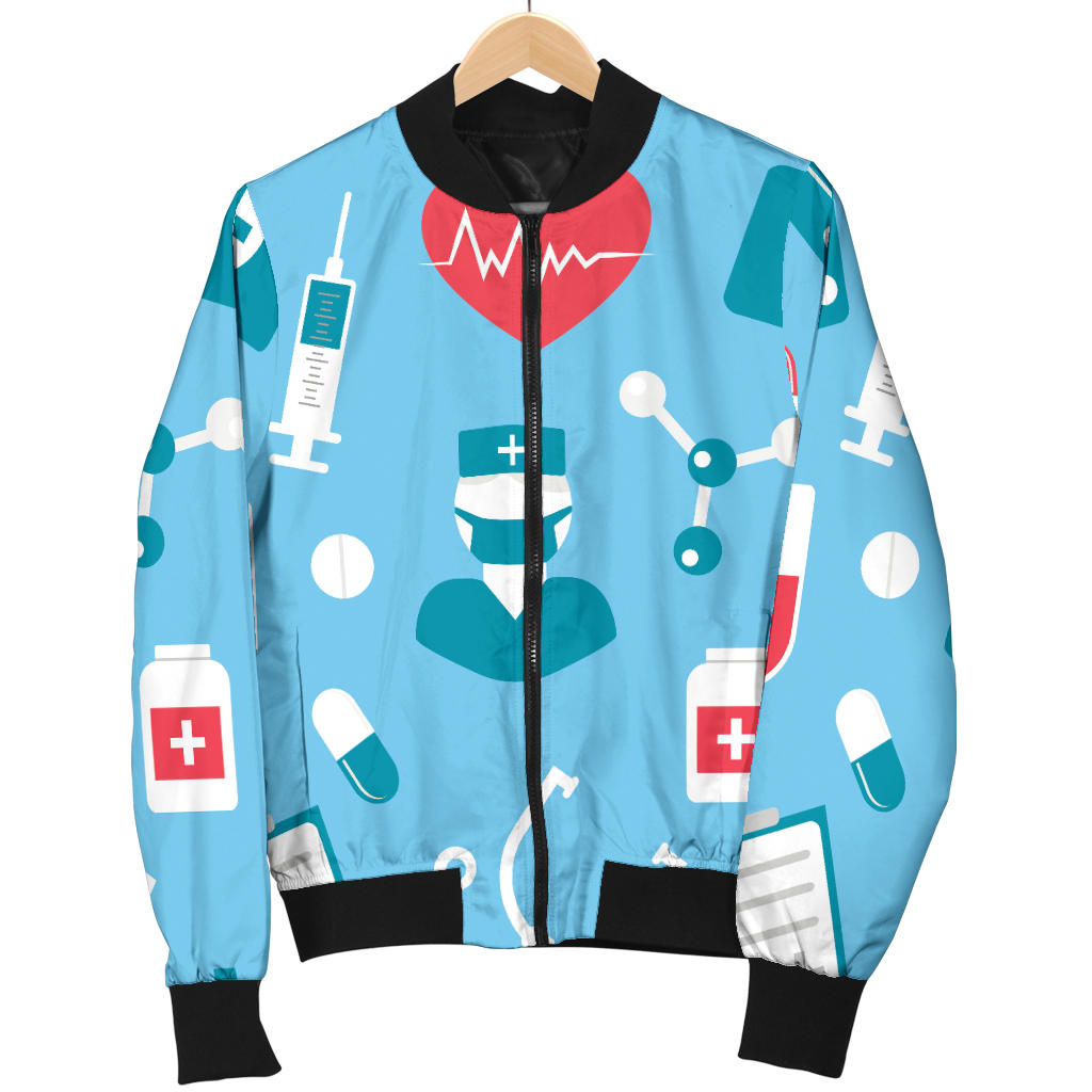 Nurse Pattern Print Design A03 Men Bomber Jacket
