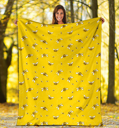 Bee Pattern Print Design 05 Premium Blanket