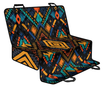 Kente Pattern Print Design 05 Rear Dog Car Seat Cover Hammock