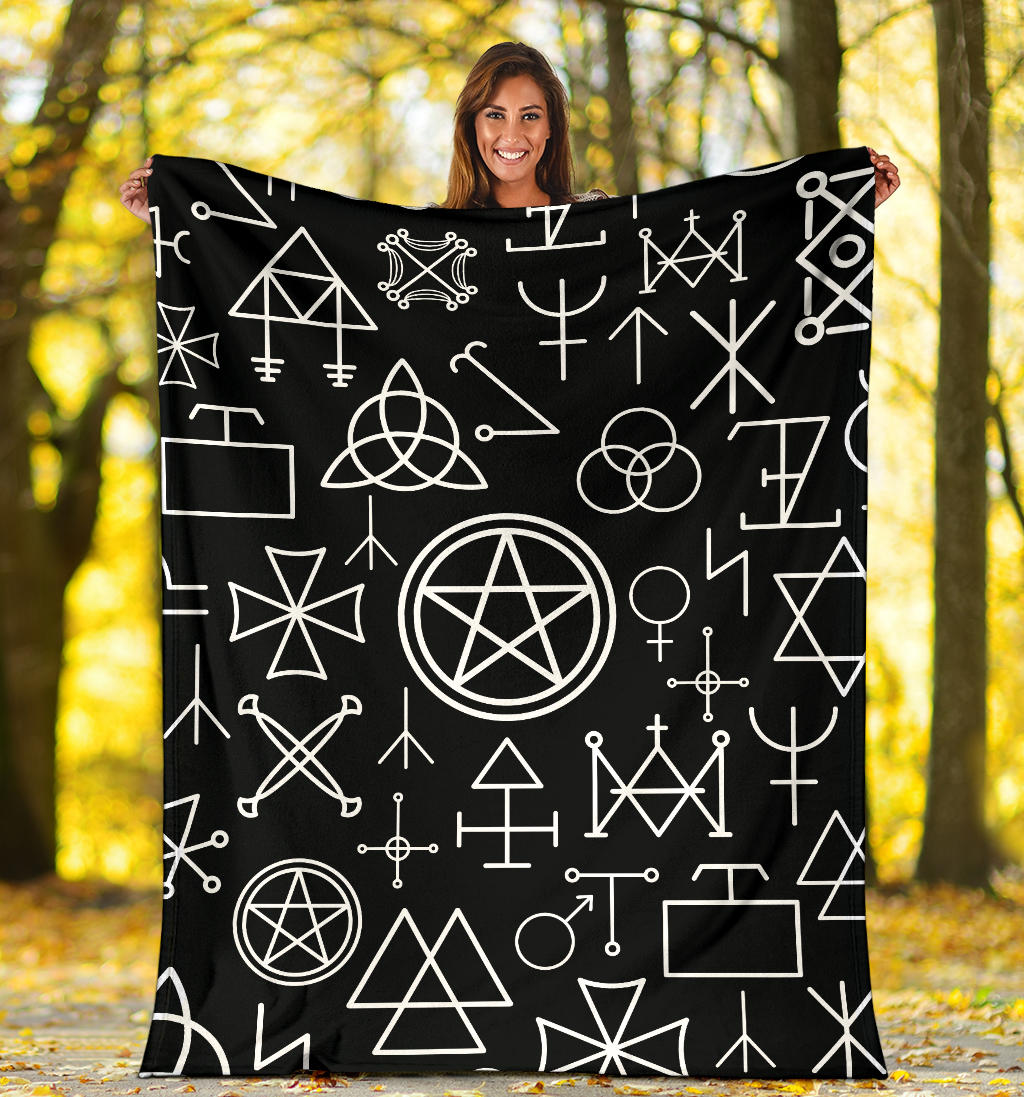 Pentagram Pattern Print Design A02 Premium Blanket