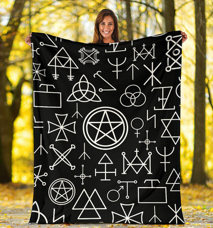 Pentagram Pattern Print Design A02 Premium Blanket