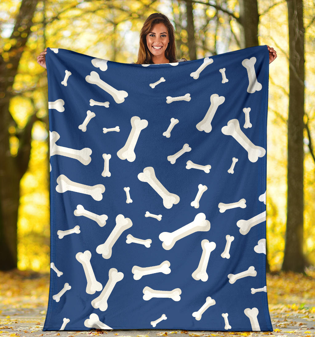 Dog Bone Pattern Print Design 03 Premium Blanket