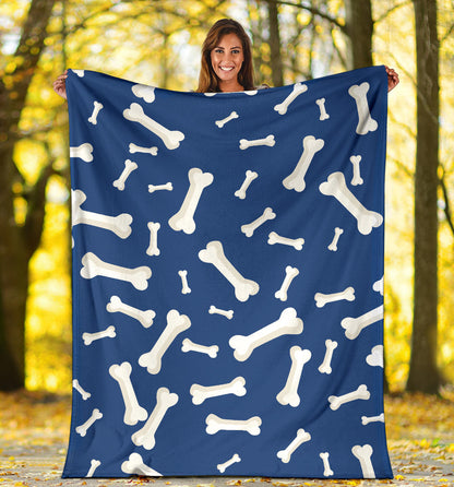 Dog Bone Pattern Print Design 03 Premium Blanket