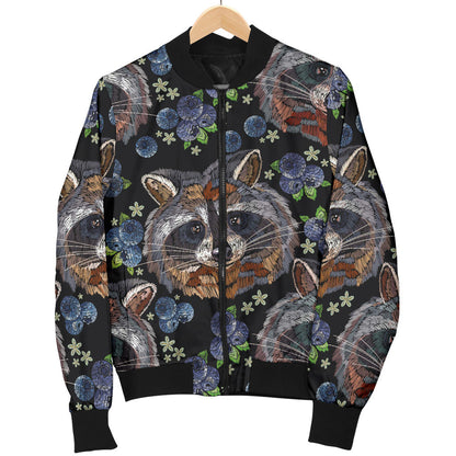 Raccoon Pattern Print Design A03 Men Bomber Jacket
