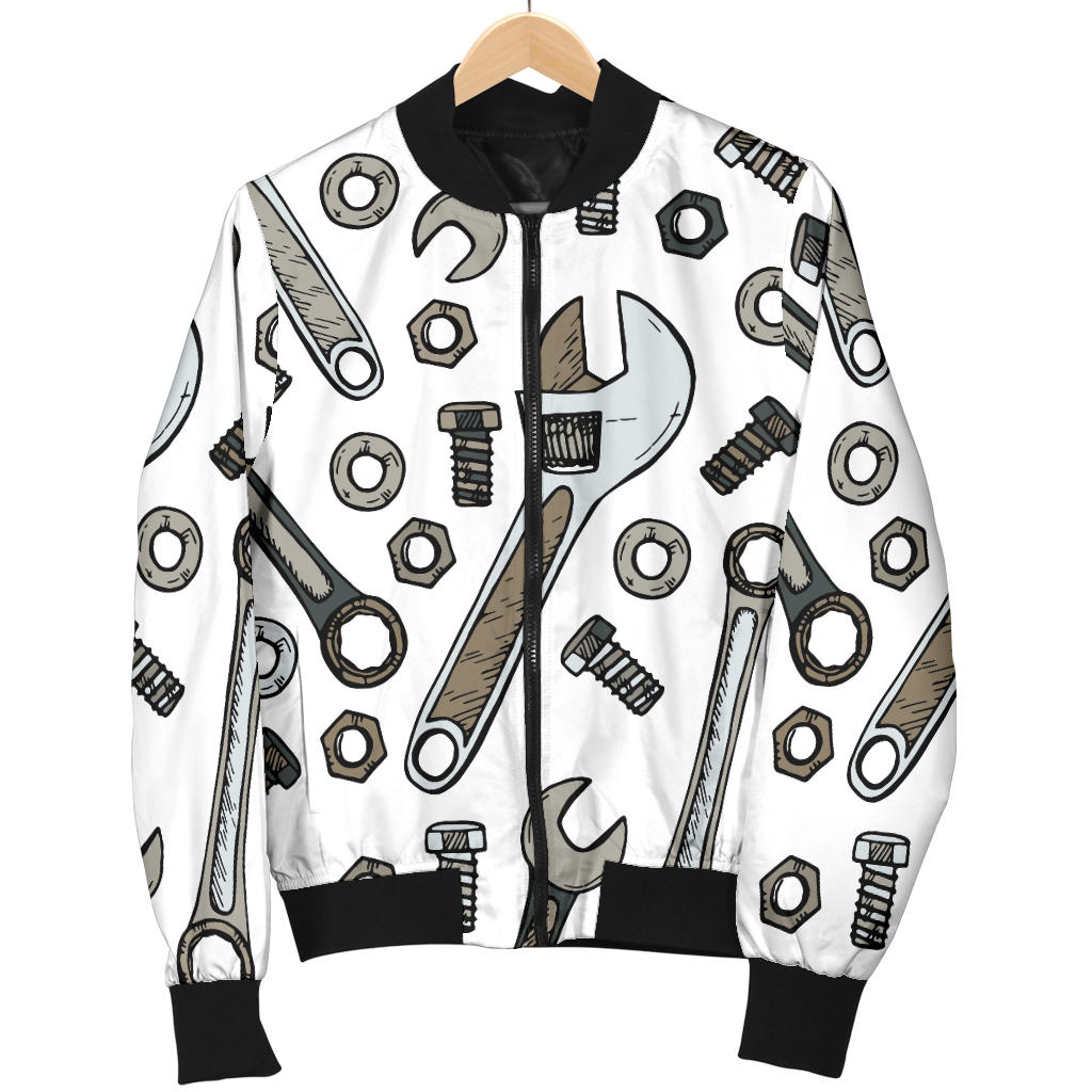 Mechanic Pattern Print Design 03 Men Bomber Jacket