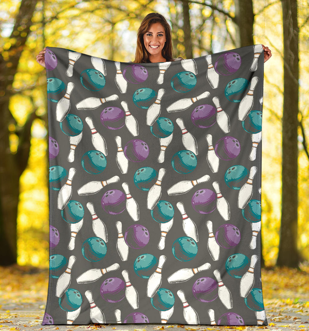 Bowling Pattern Print Design 03 Premium Blanket