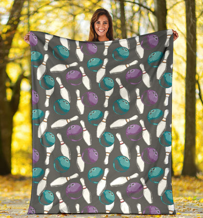 Bowling Pattern Print Design 03 Premium Blanket
