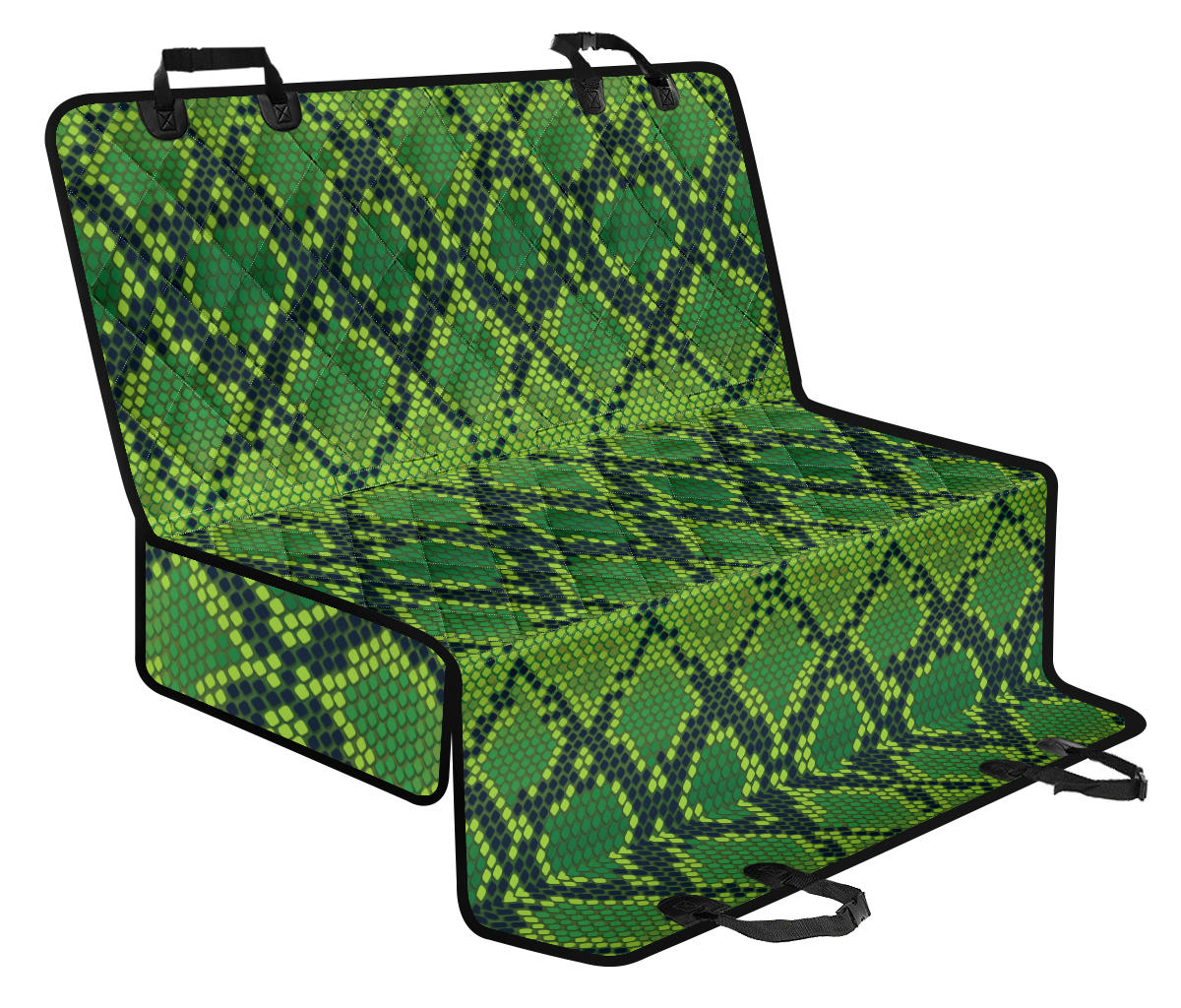 Python Green Pattern Print Design A01 Rear Dog Car Seat Cover Hammock