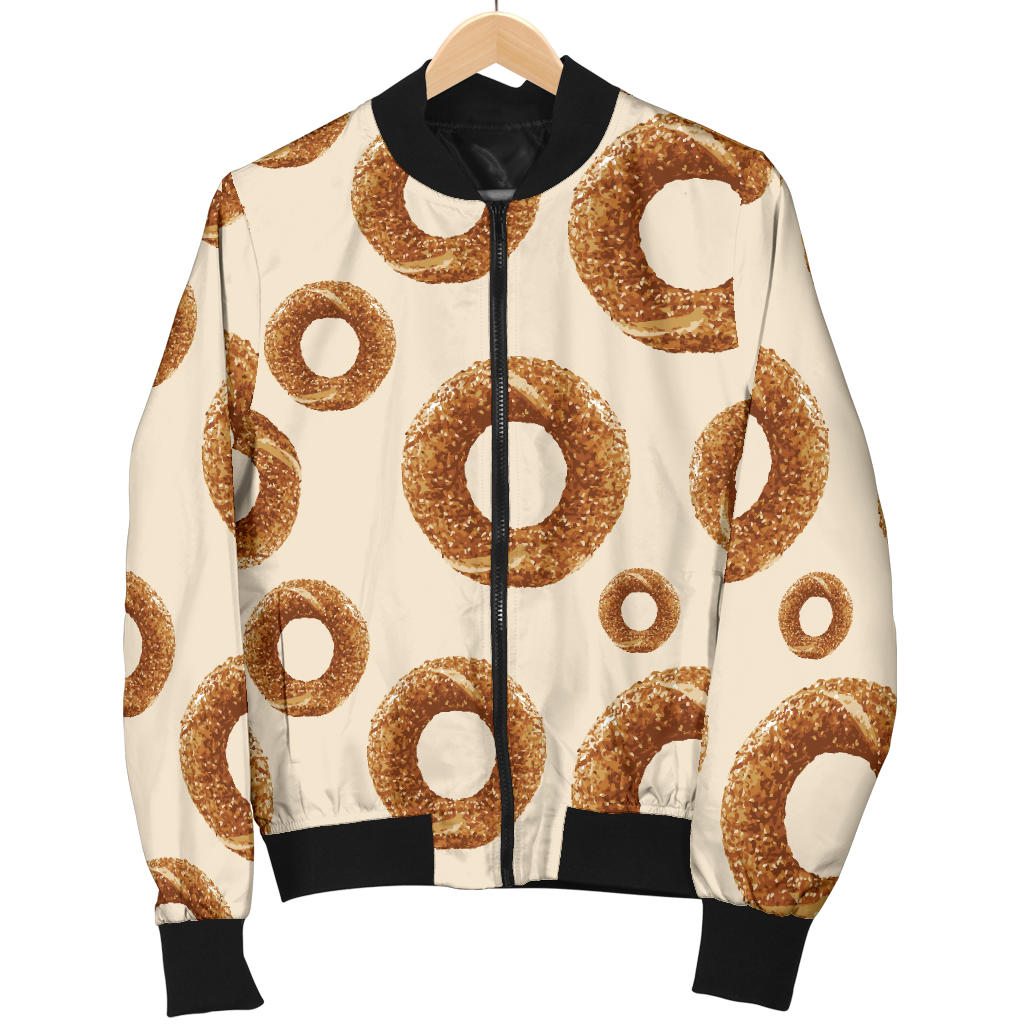 Bagel Pattern Print Design 01 Men Bomber Jacket
