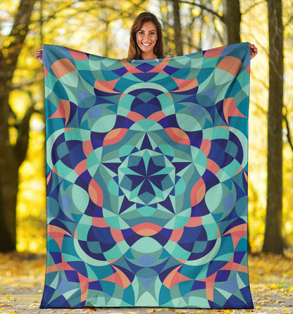 Kaleidoscope Pattern Print Design 03 Premium Blanket