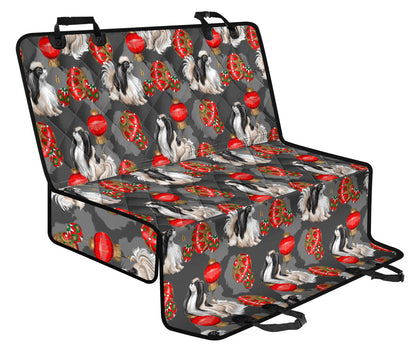 Japanese Chin Pattern Print Design 02 Rear Dog Car Seat Cover Hammock
