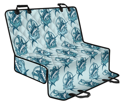 Swordfish Pattern Print Design 03 Rear Dog Car Seat Cover Hammock