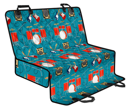 Drum Set Guitar Pattern Print Design 02 Rear Dog Car Seat Cover Hammock