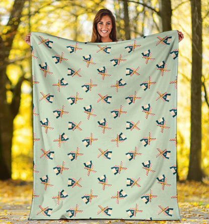 Windmill Pattern Print Design 02 Premium Blanket