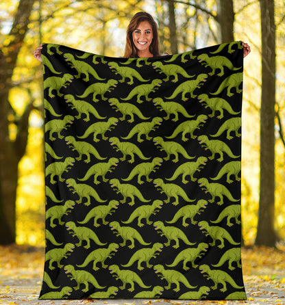 T Rex Pattern Print Design A02 Premium Blanket