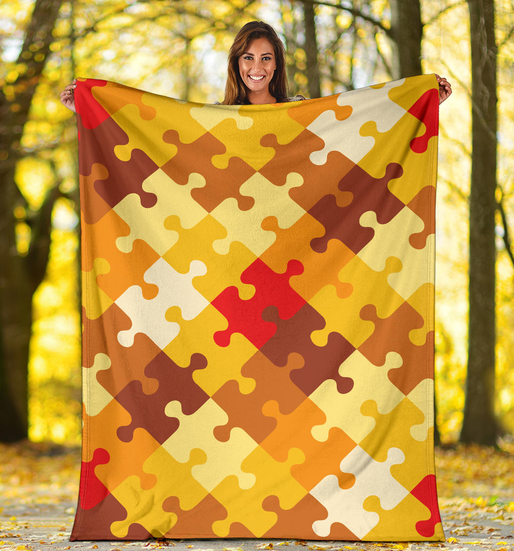 Puzzle Pattern Print Design A01 Premium Blanket