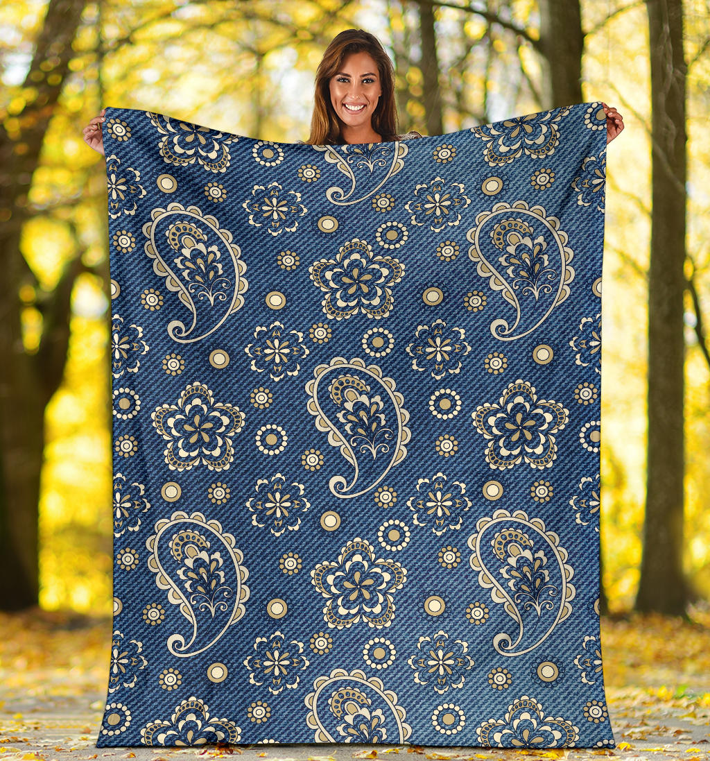 Jean Paisley Pattern Print Design 01 Premium Blanket