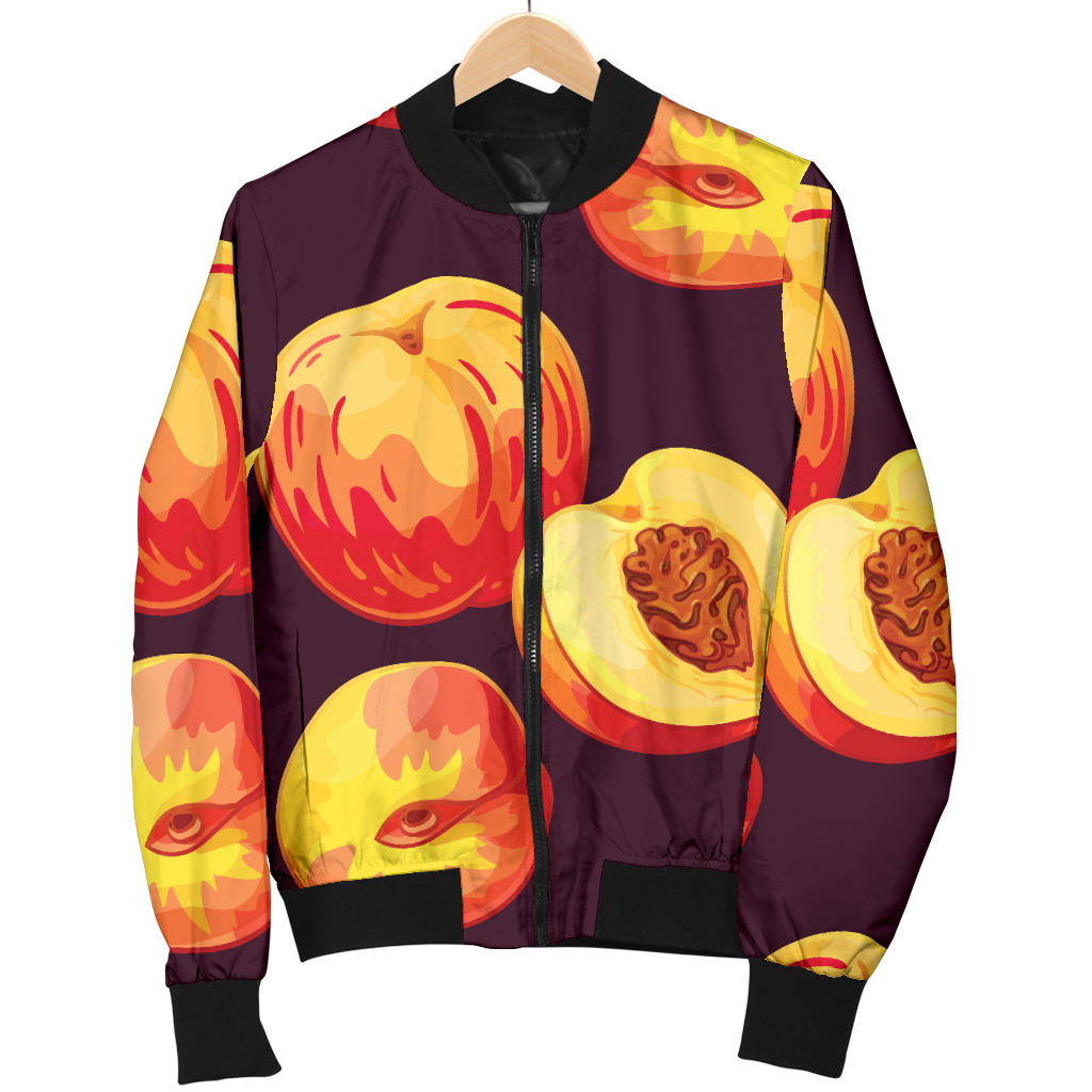 Peach Pattern Print Design A04 Men Bomber Jacket