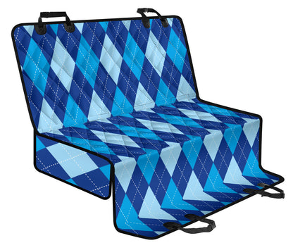 Argyle Blue Pattern Print Design 02 Rear Dog Car Seat Cover Hammock