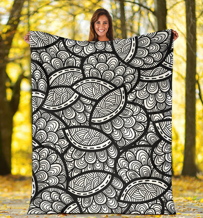 Polynesian Pattern Print Design A01 Premium Blanket