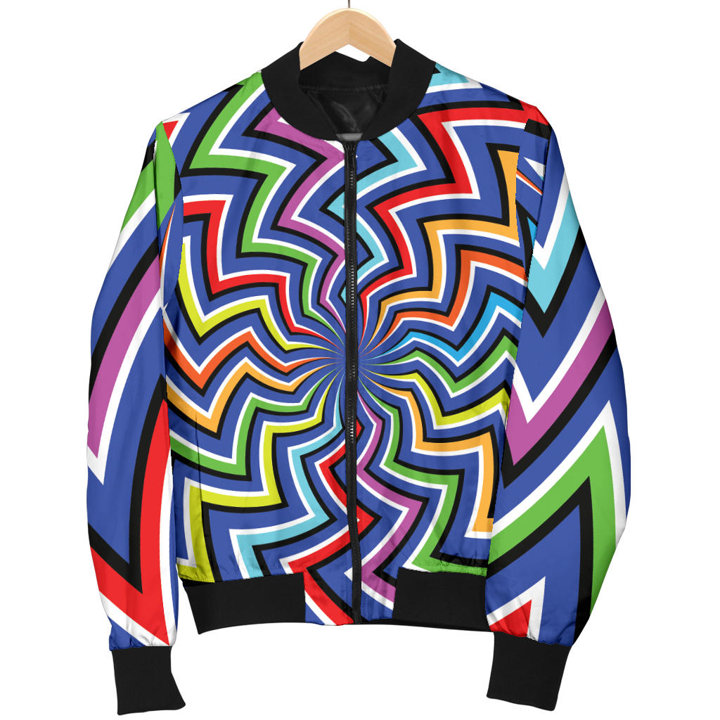 Optical illusion Pattern Print Design A02 Men Bomber Jacket