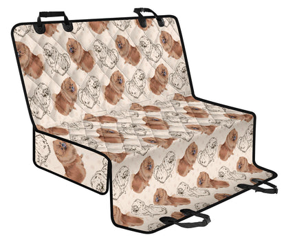 Pomeranians Pattern Print Design A01 Rear Dog Car Seat Cover Hammock