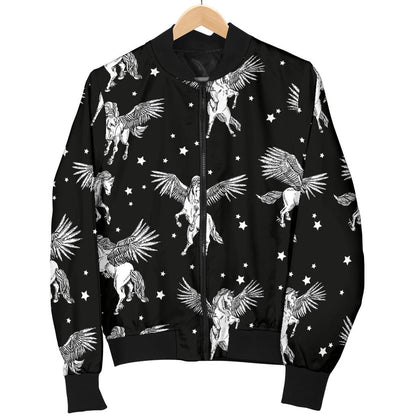 Pegasus Pattern Print Design 01 Men Bomber Jacket