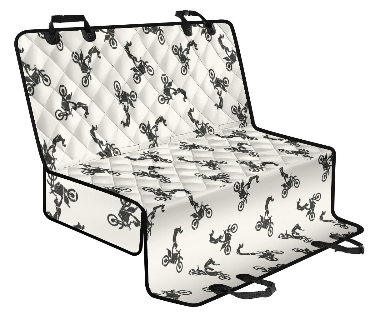 Motocross Pattern Print Design 03 Rear Dog Car Seat Cover Hammock