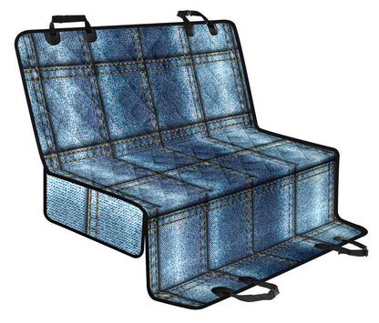 Jean Patchwork Pattern Print Design 02 Rear Dog Car Seat Cover Hammock