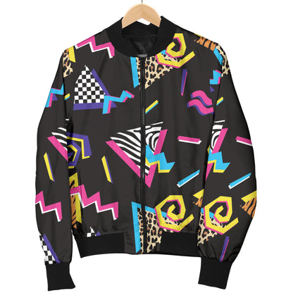 80s Pattern Print Design 3 Men Bomber Jacket