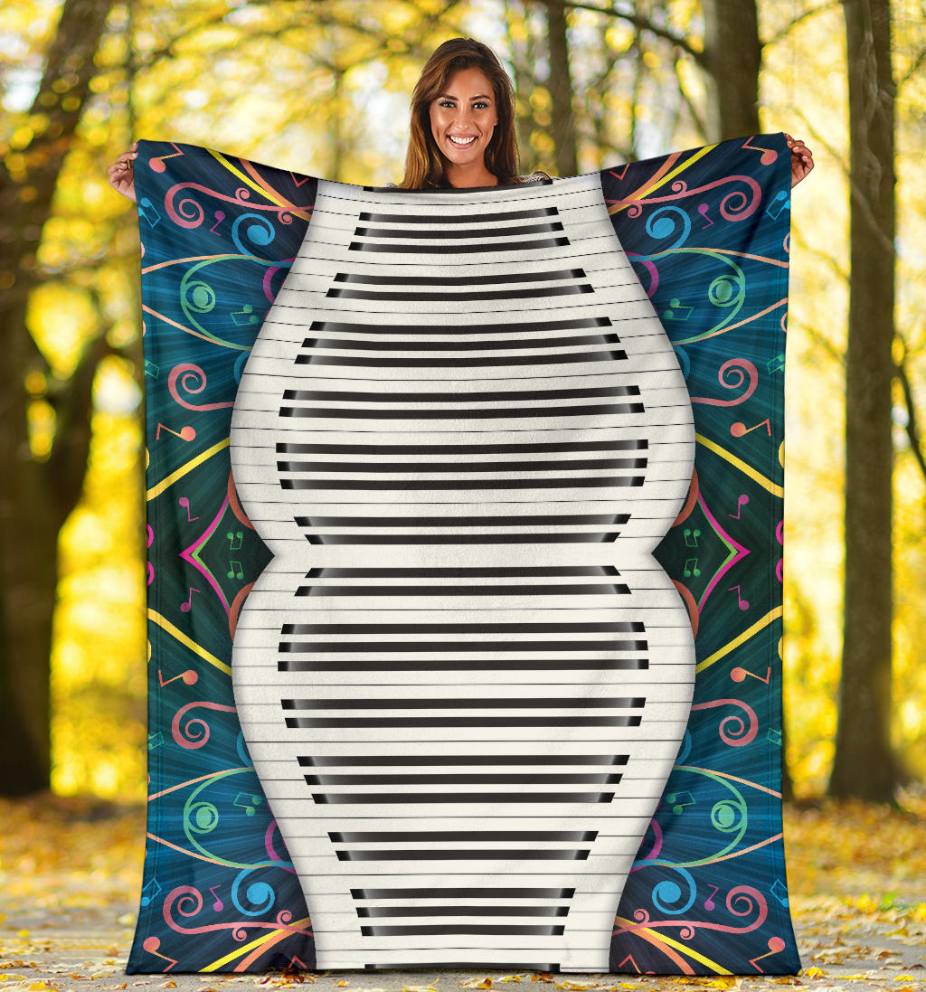 Piano Pattern Print Design 01 Premium Blanket