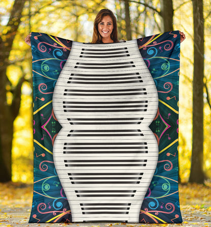 Piano Pattern Print Design 01 Premium Blanket
