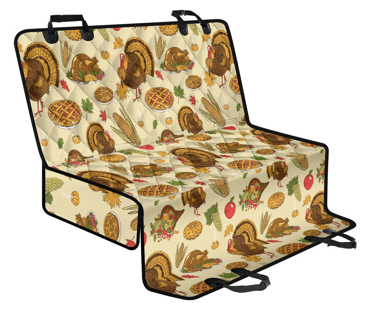 Turkey Pattern Print Design 02 Rear Dog Car Seat Cover Hammock
