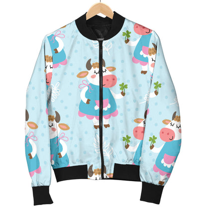Cattle Happy Pattern Print Design 03 Men Bomber Jacket