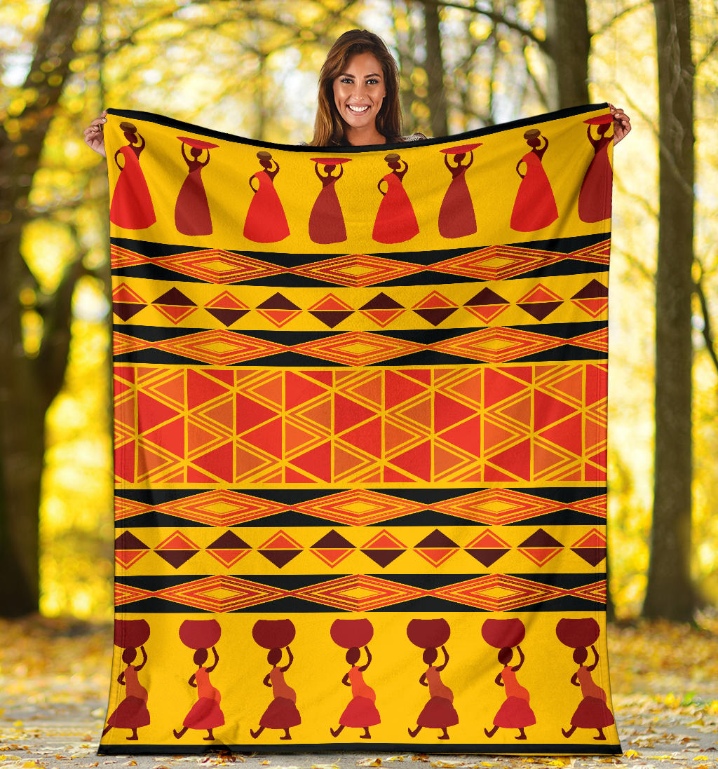 African Pattern Print Design 01 Premium Blanket